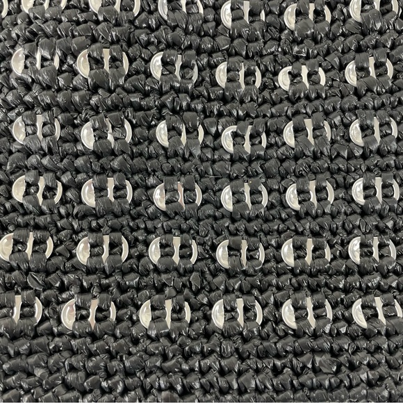 Calvin Klein Black Crochet Pop Top Recycled Shoulderbag Purse - Picture 8 of 10